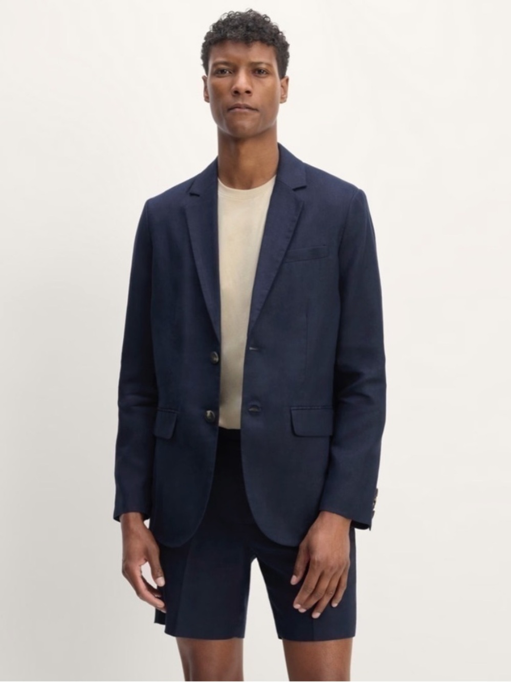 Everlane Men’s The Linen Blazer in Navy Blue Flax Lightweight Summer Size 40